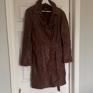 Danier Women's Rich Brown Leather Coat